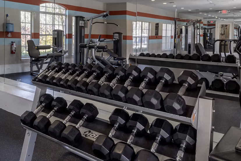 fitness center at Highpoint Club Apartments