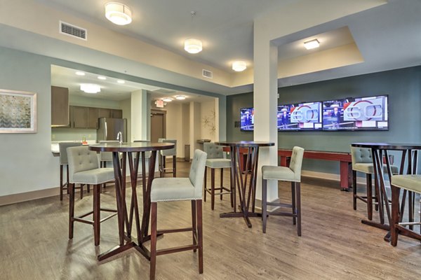 Elegant clubhouse with modern decor at Cedar Flats Apartments, perfect for luxury living and community events in the Greystar portfolio