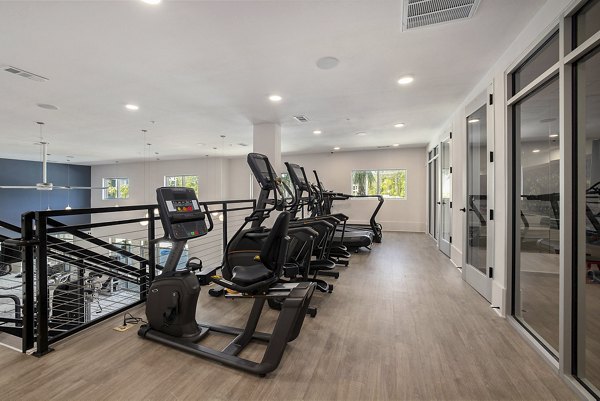 State-of-the-art fitness center featuring modern equipment at Satori West Ashley Apartments