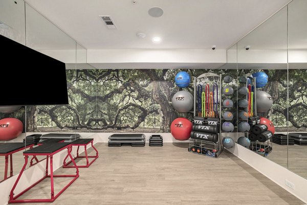 State-of-the-art fitness center with modern equipment at Satori West Ashley Apartments