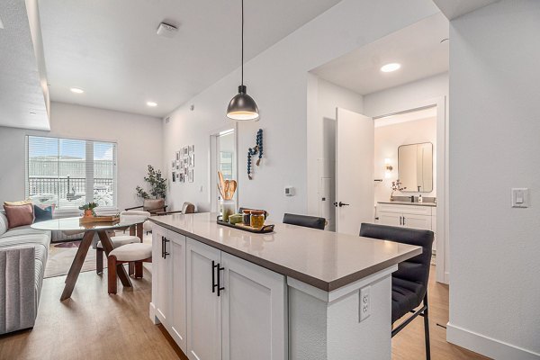 kitchen at The Riv Apartments