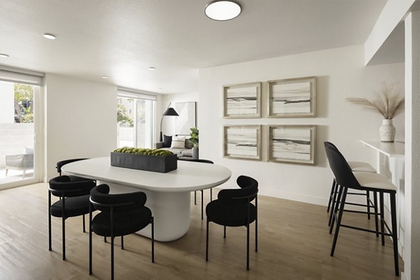 Clubhouse offering comfortable seating and social space at Dolphin Marina Apartments for luxury living by the waterfront