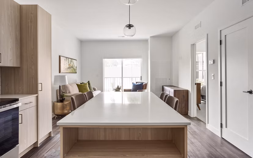 dining room at Station 250 Apartments 