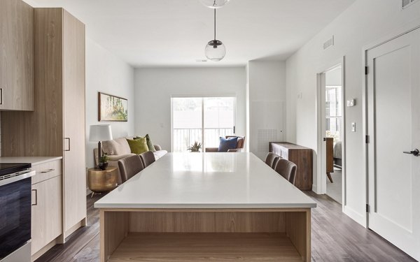 dining room at Station 250 Apartments 