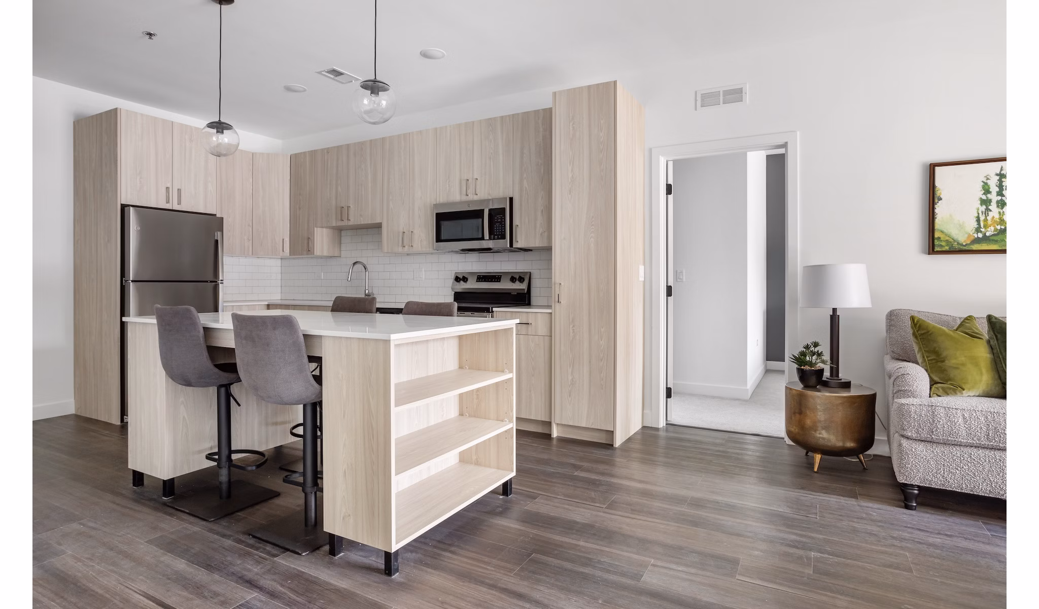 kitchen at Station 250 Apartments 