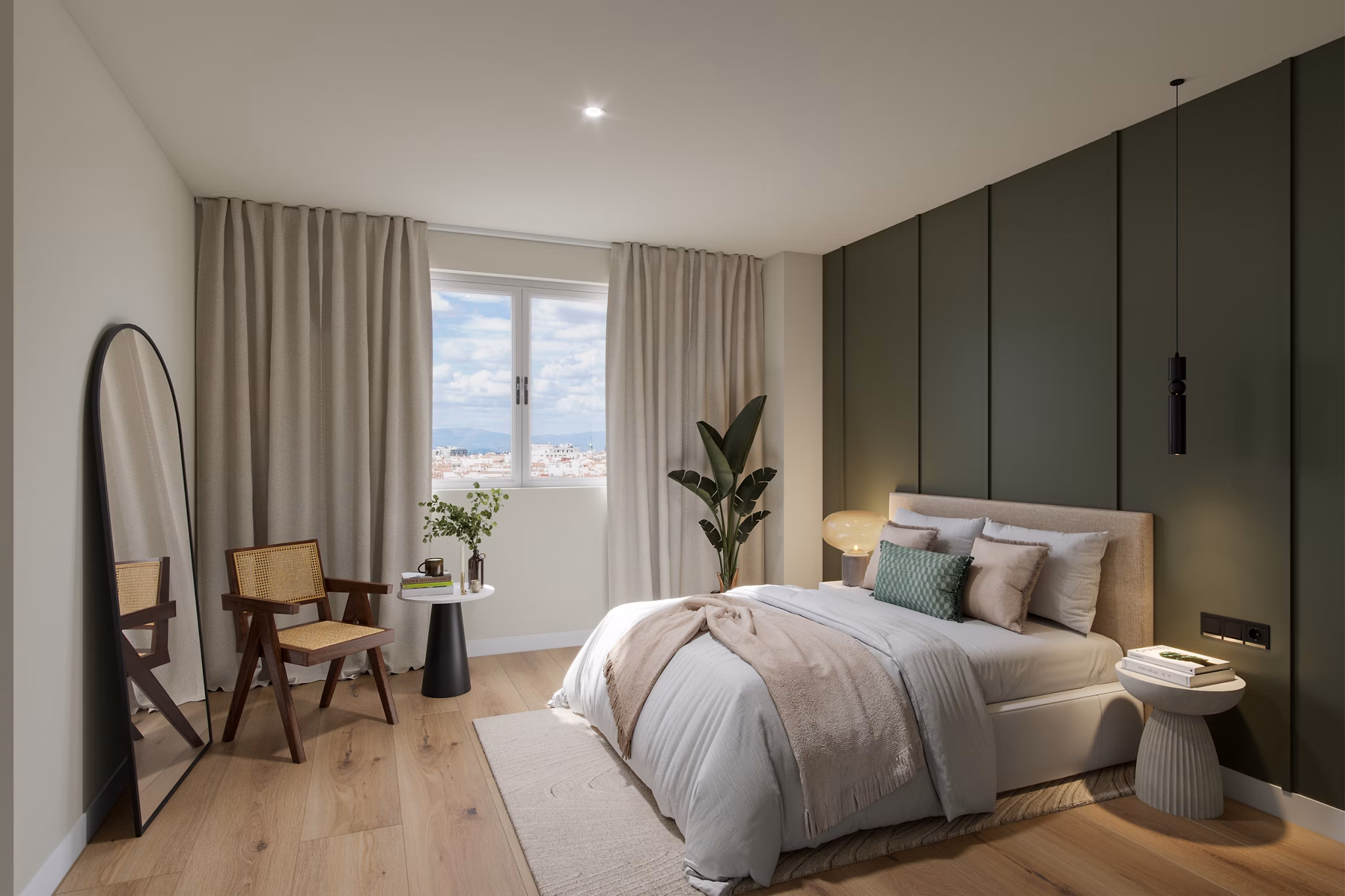 Cozy and inviting bedroom with a contemporary design at Nera Living Atocha.