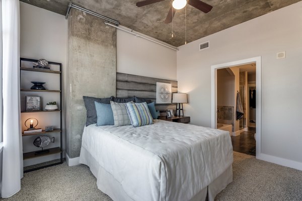 bedroom at The Crescent at Fells Point Apartments