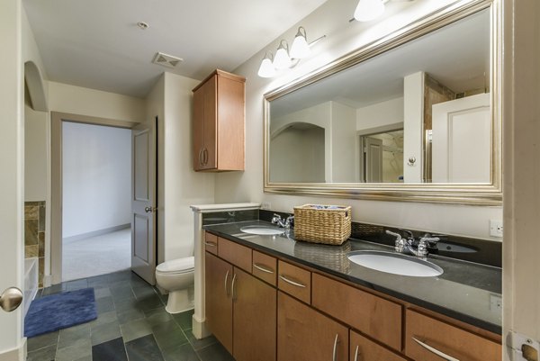 bathroom at The Crescent at Fells Point Apartments