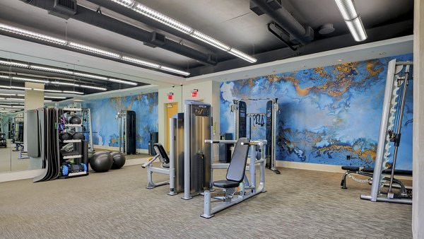 fitness center at The Crescent at Fells Point Apartments