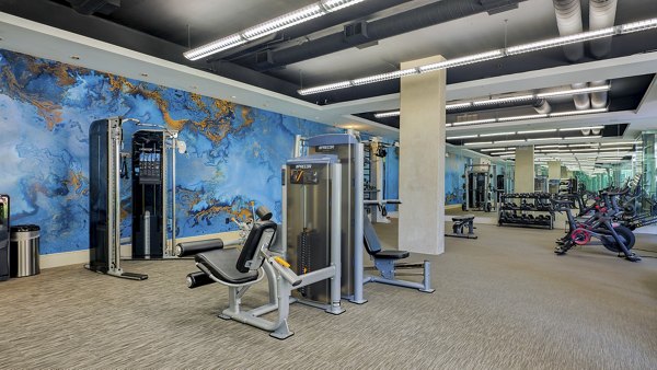 fitness center at The Crescent at Fells Point Apartments