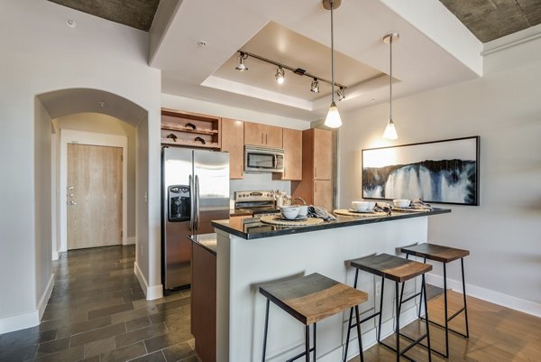 kitchen at The Crescent at Fells Point Apartments