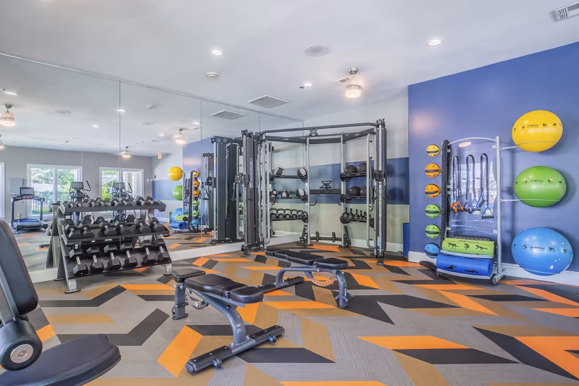 fitness center at Villas at Old Concord Apartments