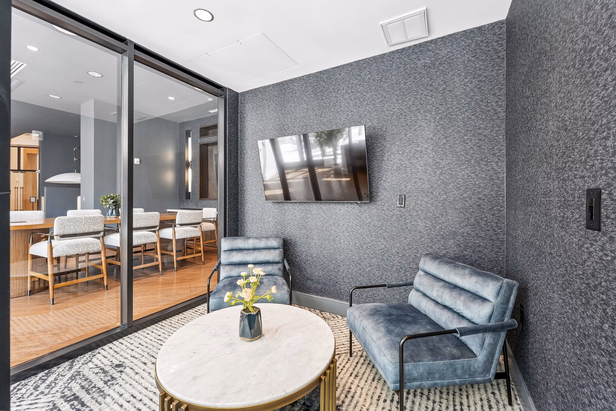 clubhouse meeting facility at The Academy Apartments