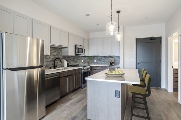 kitchen at Evoni Apartments 