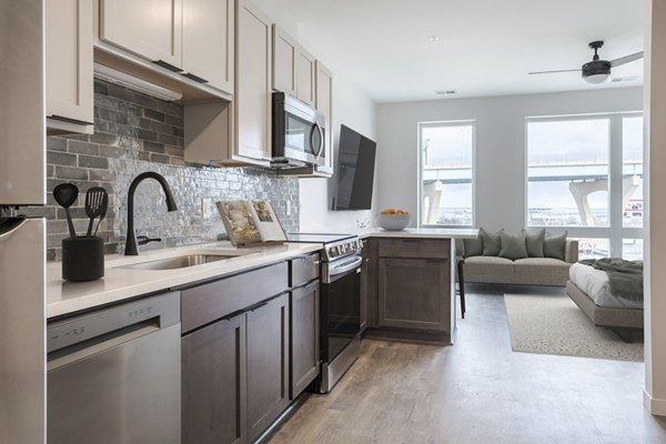 kitchen at Evoni Apartments 