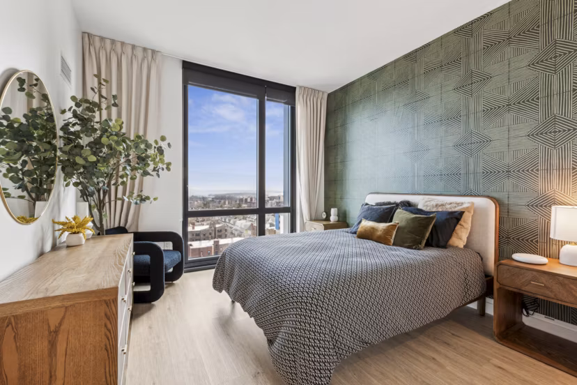 bedroom at The Leaf Apartments 