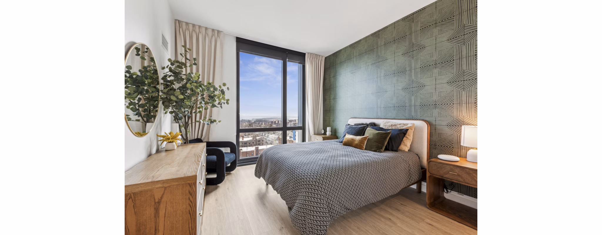 bedroom at The Leaf Apartments 