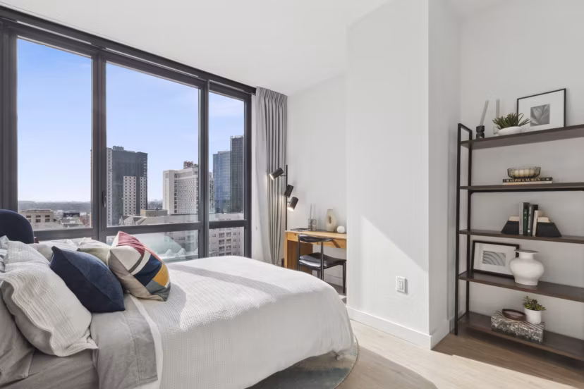bedroom at The Leaf Apartments 
