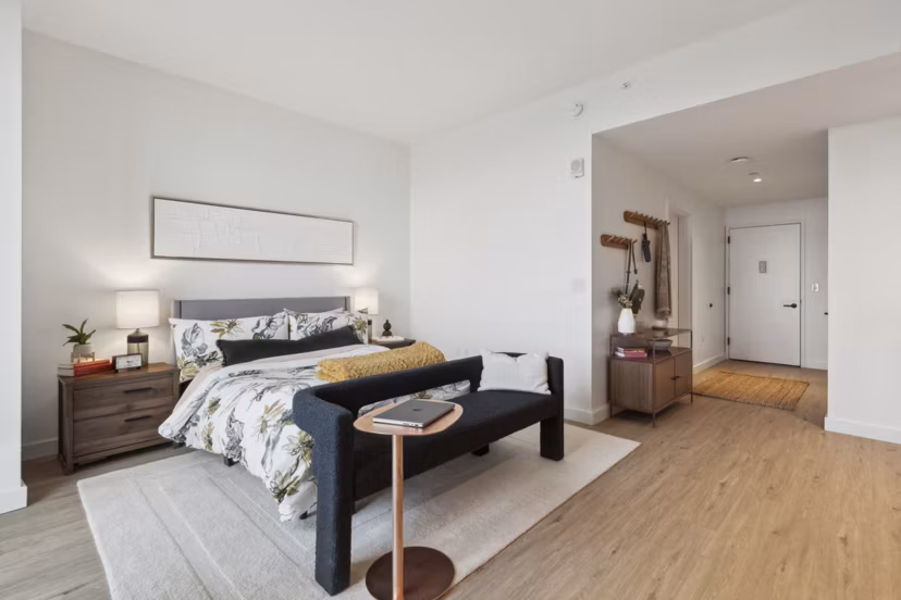 bedroom at The Leaf Apartments 
