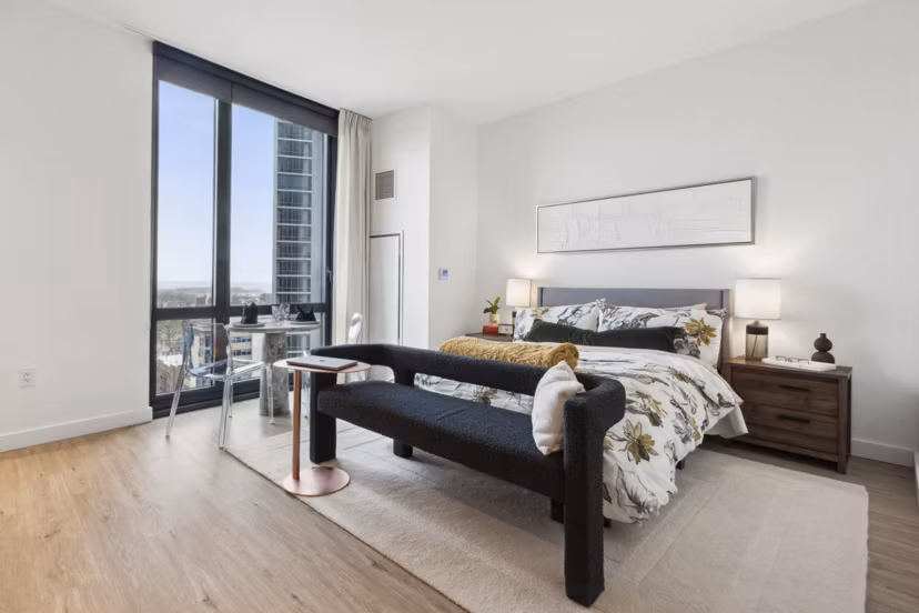 bedroom at The Leaf Apartments 