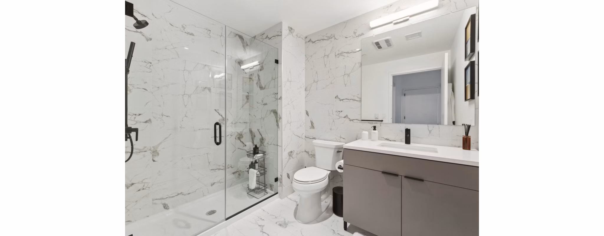 bathroom at The Leaf Apartments 