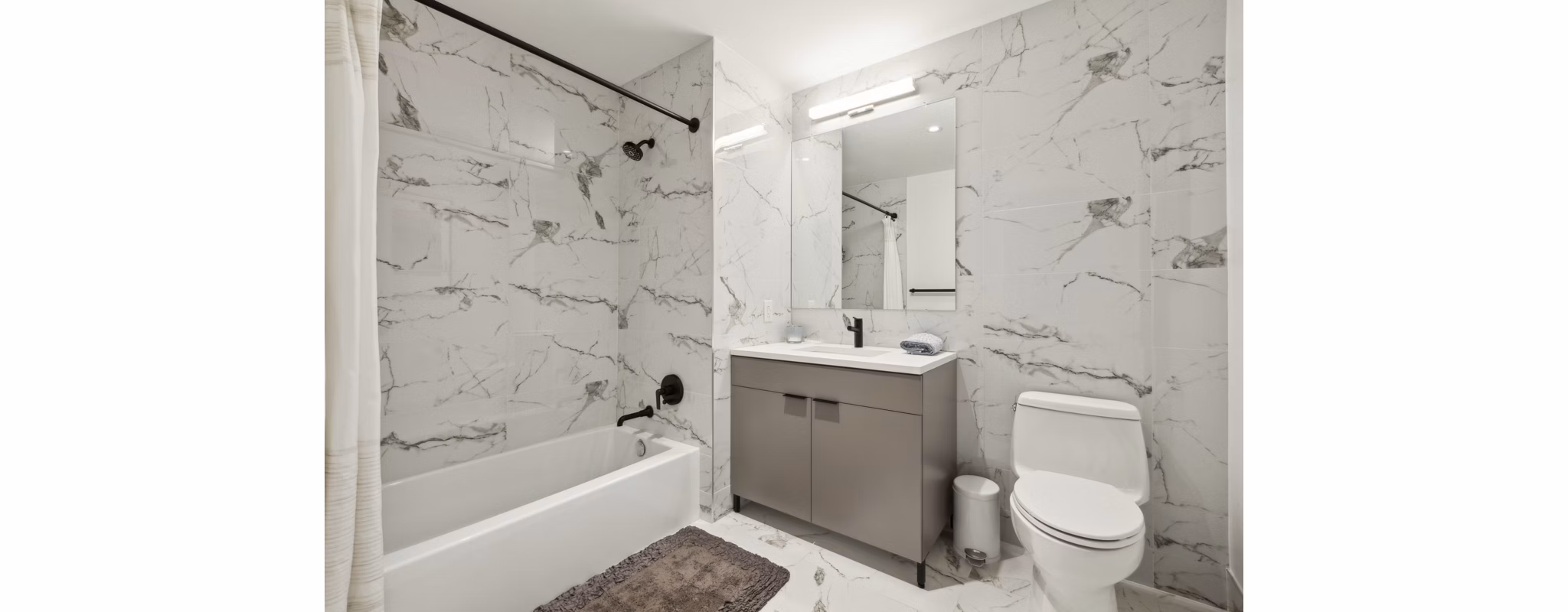 bathroom at The Leaf Apartments 