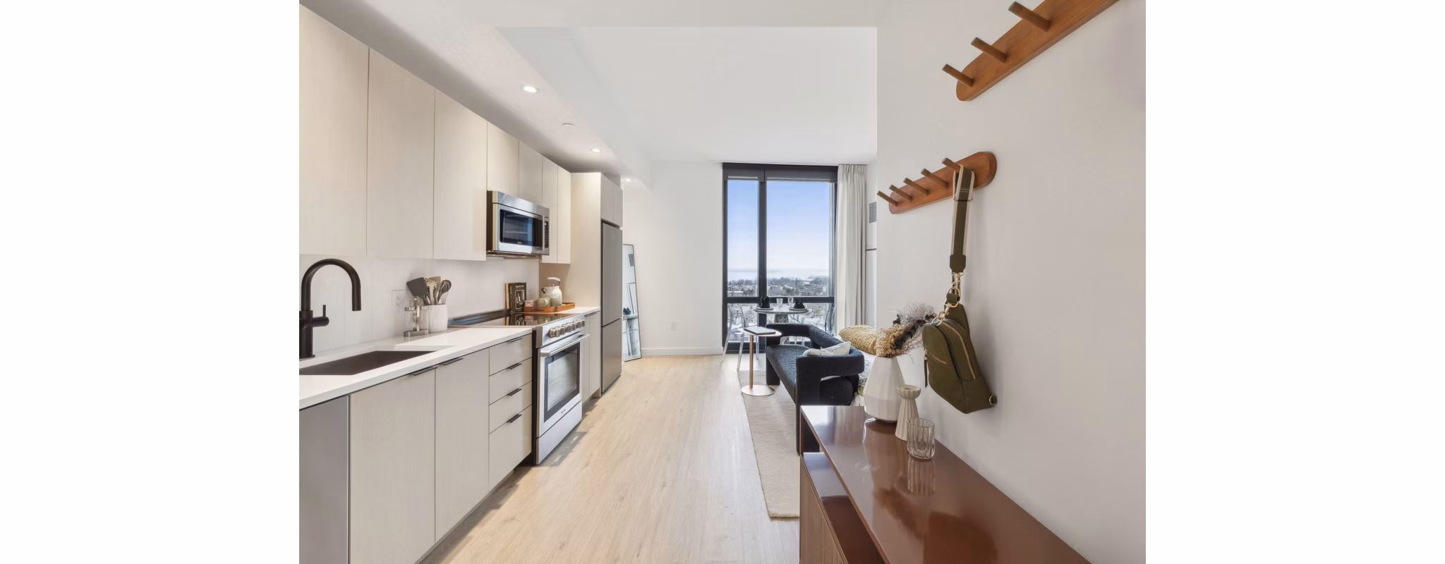 kitchen at The Leaf Apartments 