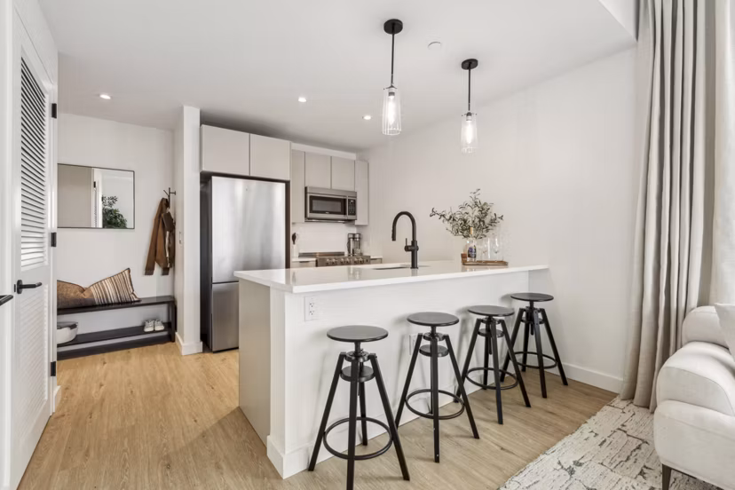 kitchen at The Leaf Apartments 