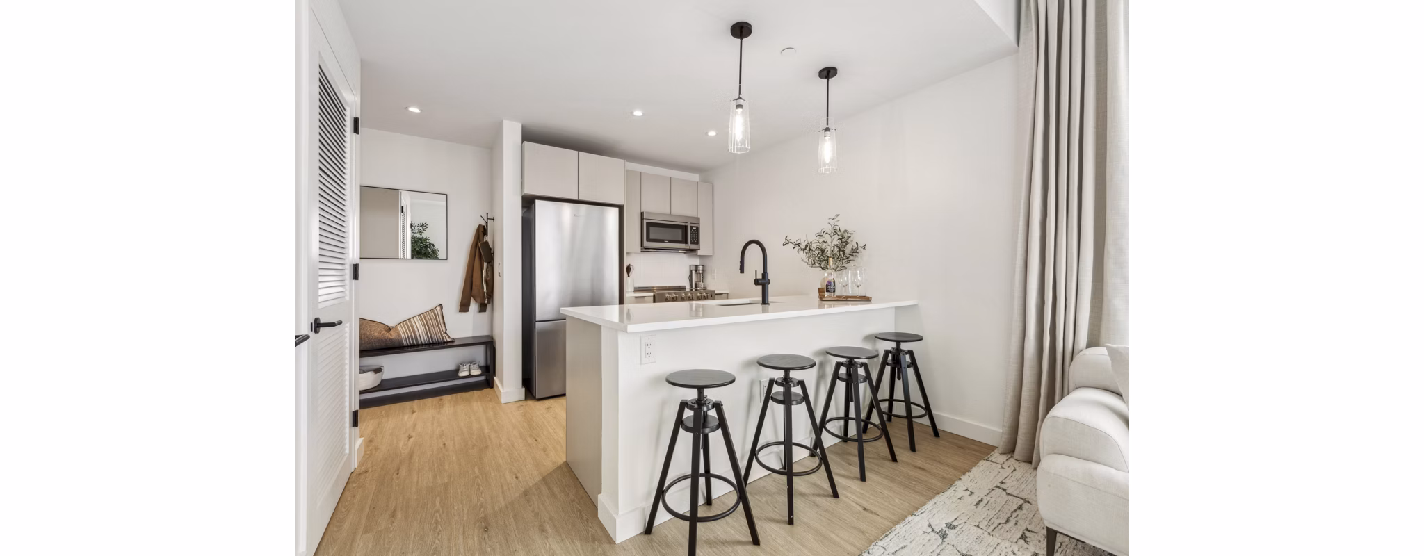 kitchen at The Leaf Apartments 