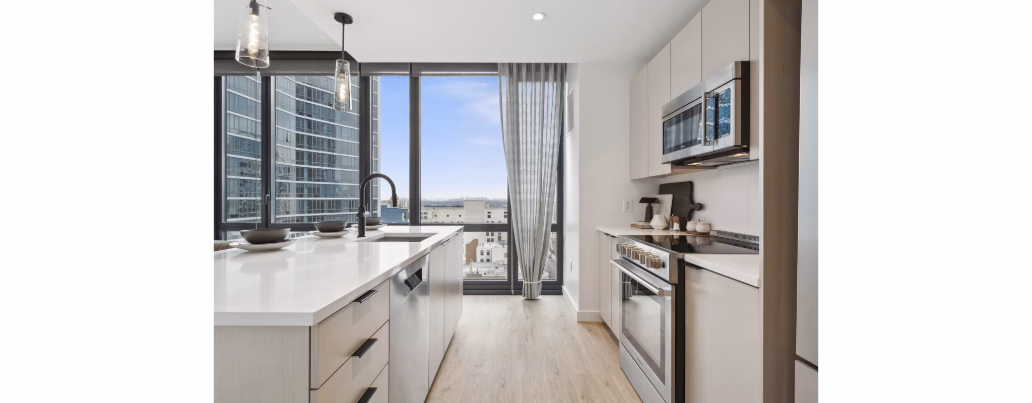 kitchen at The Leaf Apartments 
