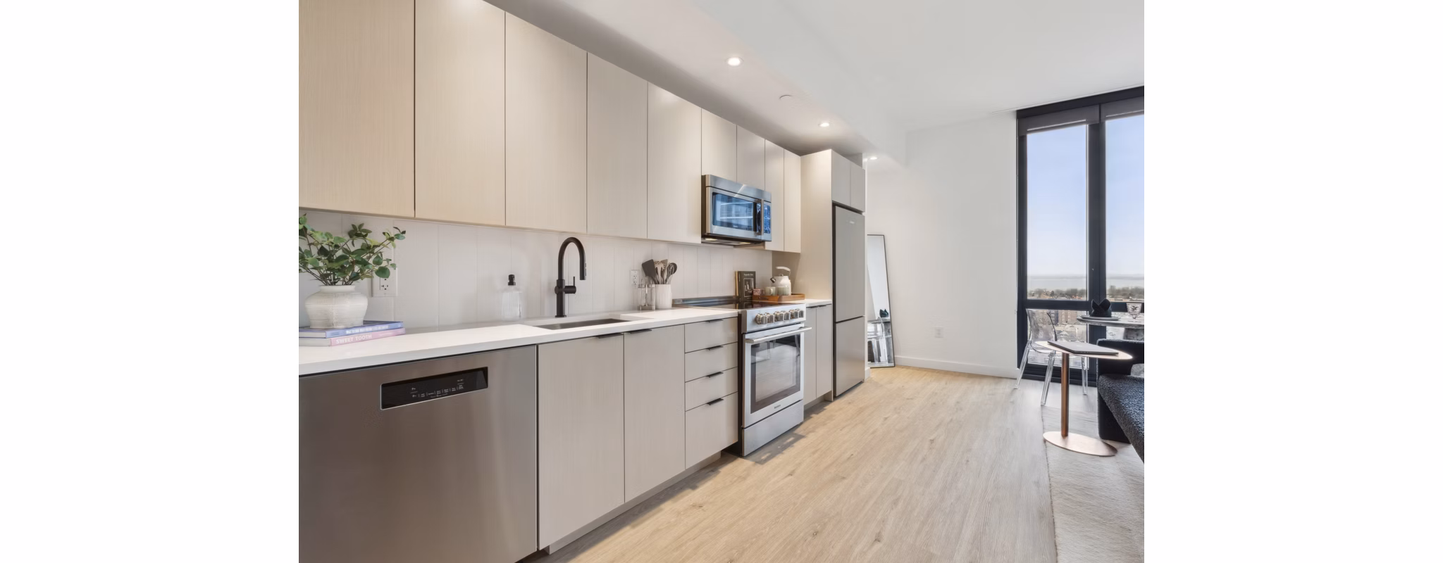 kitchen at The Leaf Apartments 