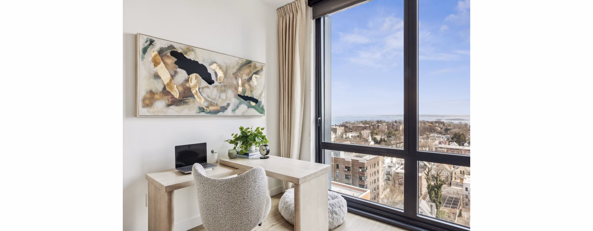 living room at The Leaf Apartments 