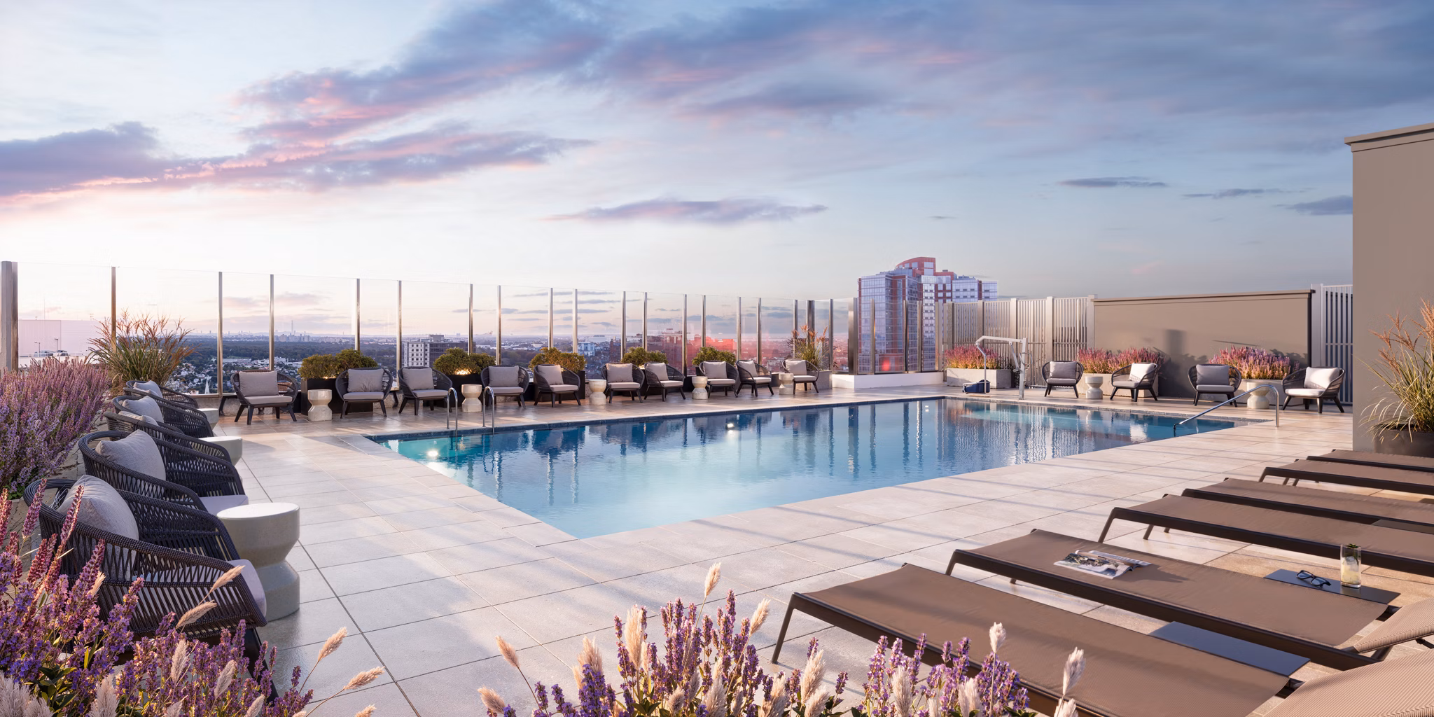 pool at The Leaf Apartments 