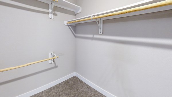 bedroom closet at Granary Flats Apartments