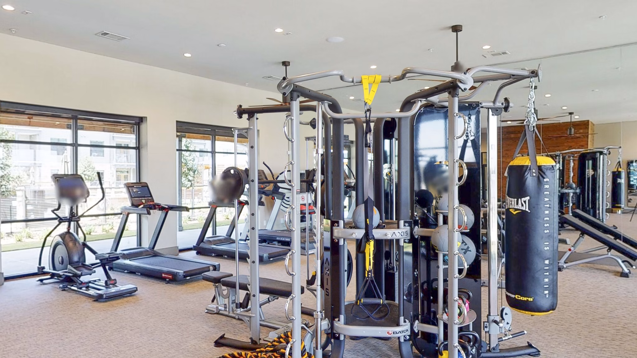 fitness center at Granary Flats Apartments