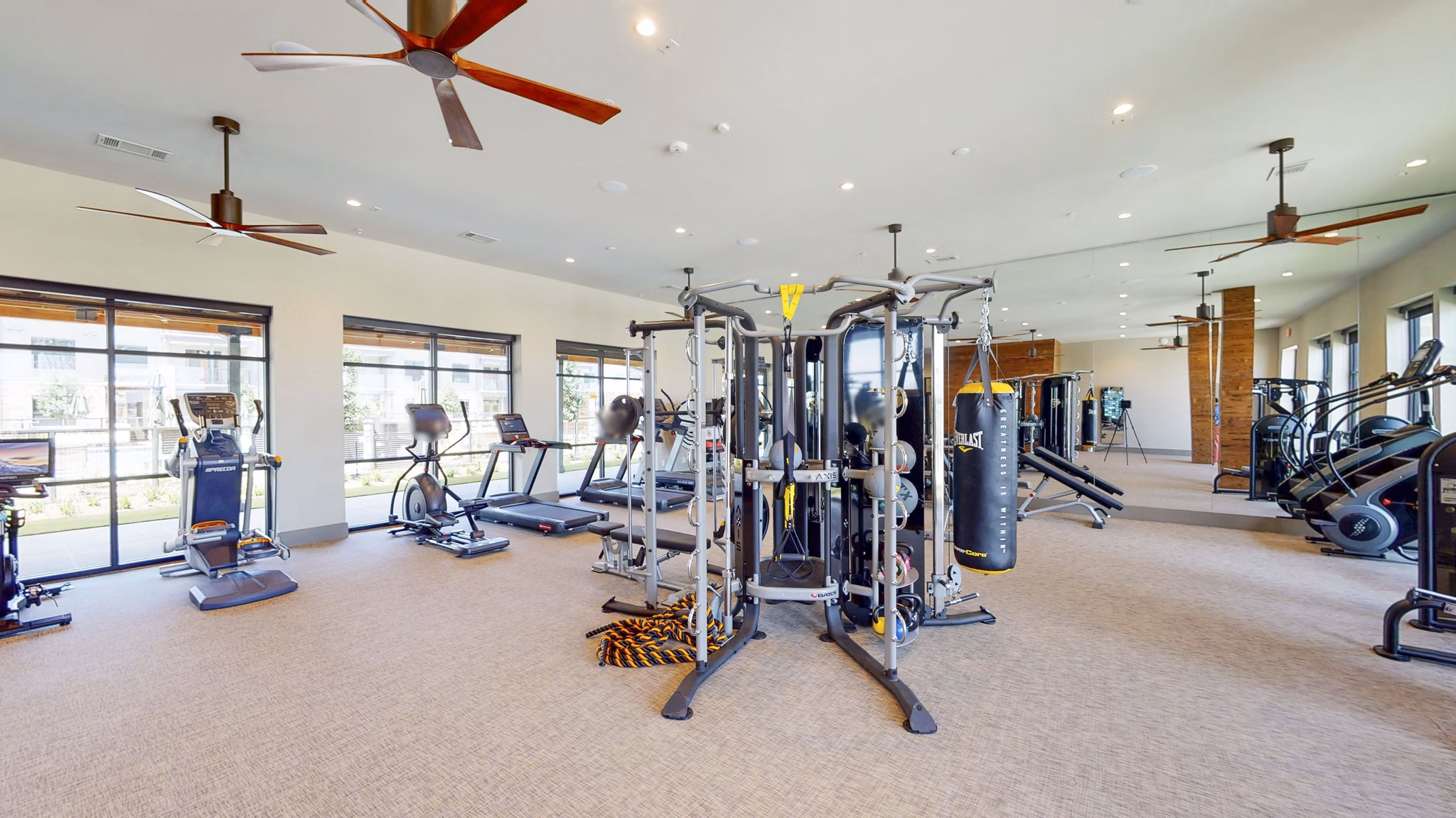 fitness center at Granary Flats Apartments