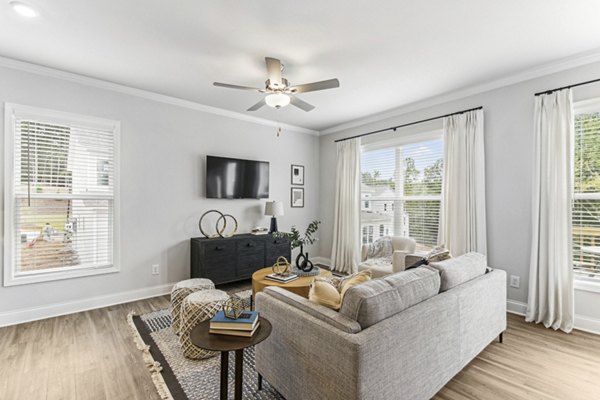 living room at The Residences on Warren Apartments