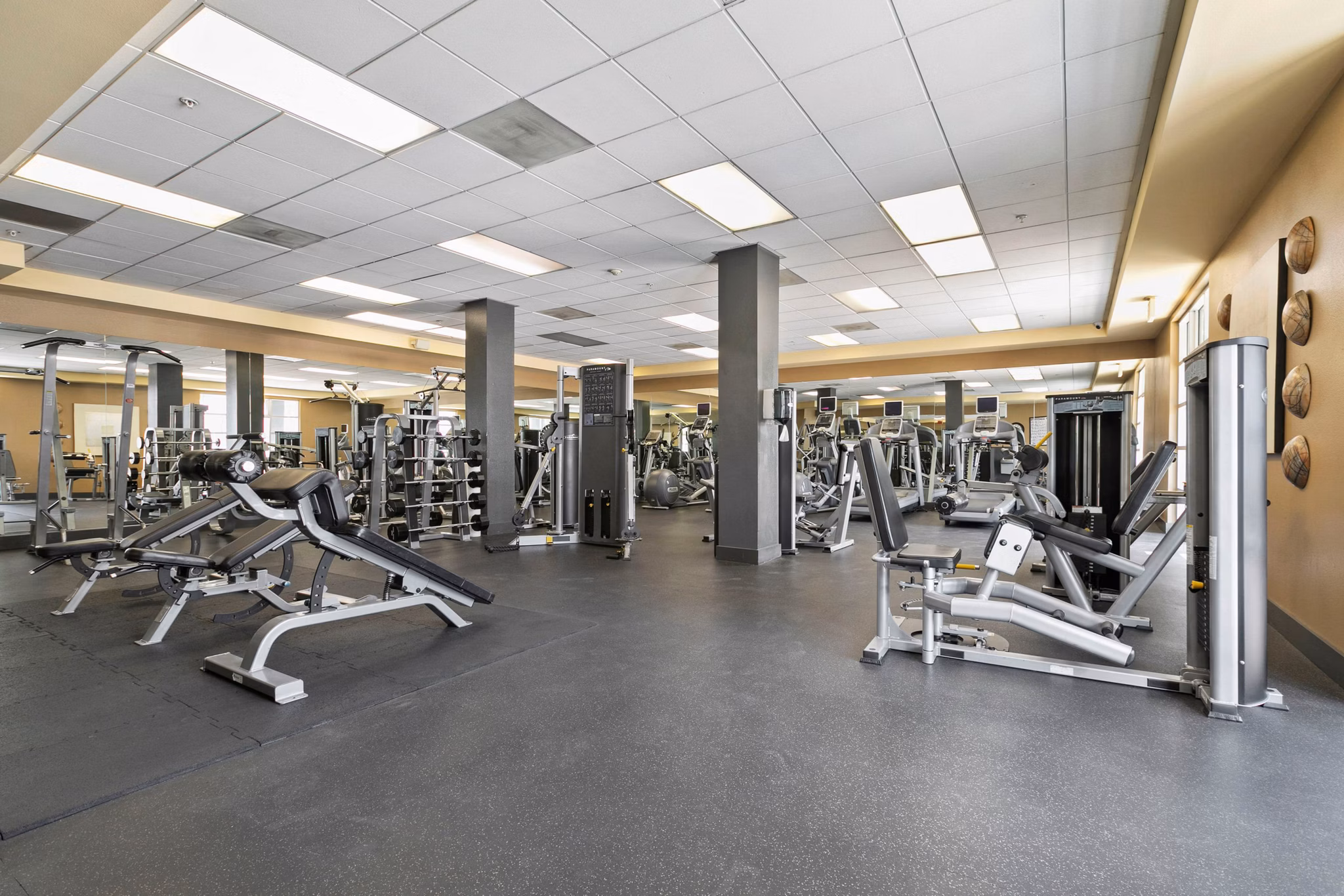 fitness center at Lofts at NoHo Commons Apartments
