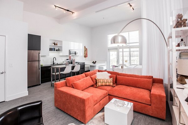 living room at Lofts at NoHo Commons Apartments
