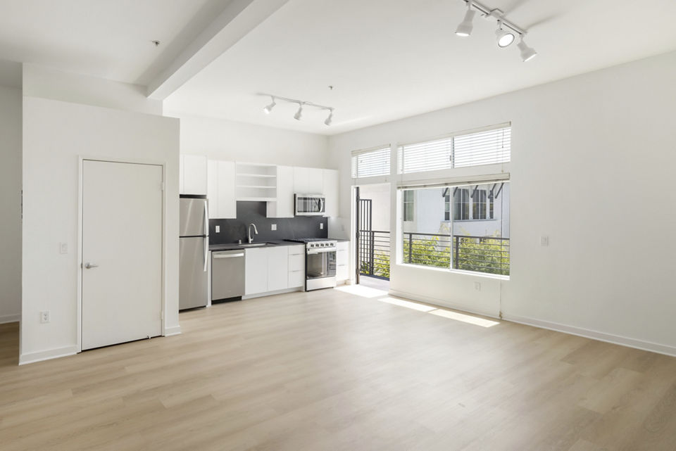 living room at Lofts at NoHo Commons Apartments