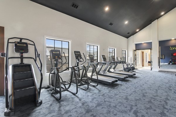 fitness center at The Stafford Apartments 