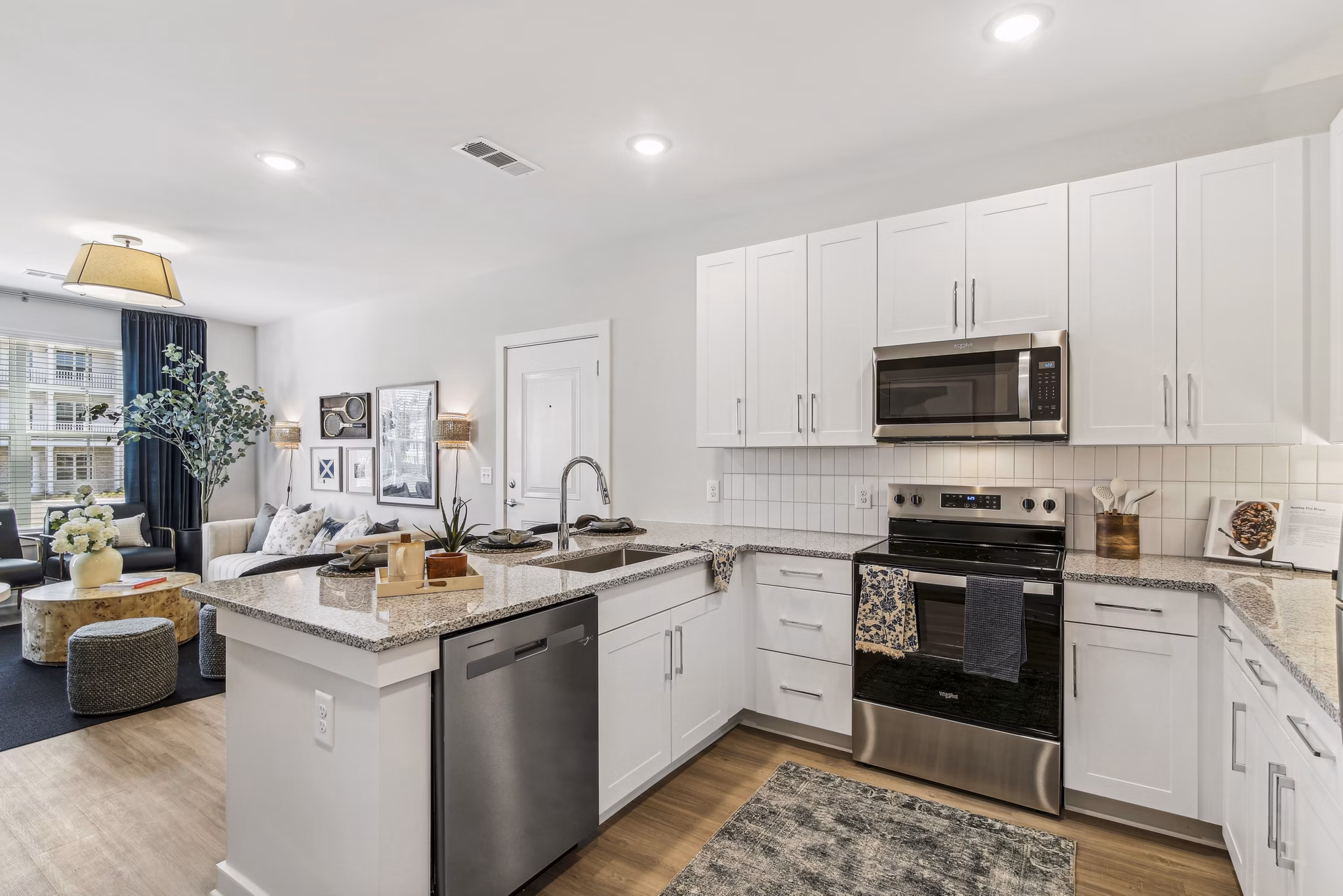 kitchen at The Stafford Apartments 