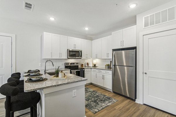 kitchen at The Stafford Apartments 