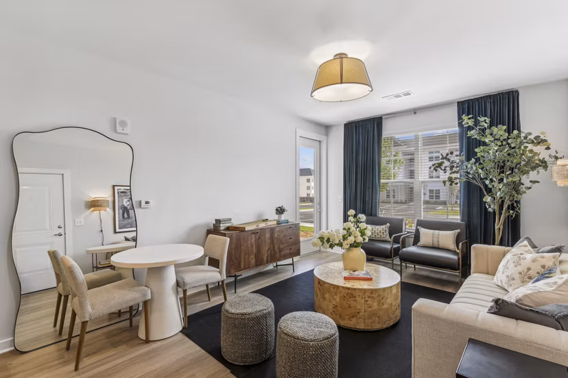 living room at The Stafford Apartments 