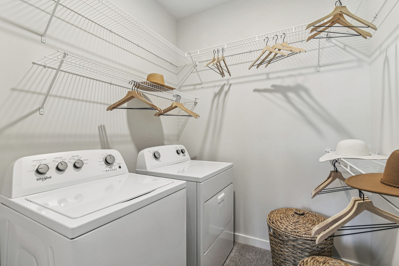 Laundry room at The Stafford Apartments