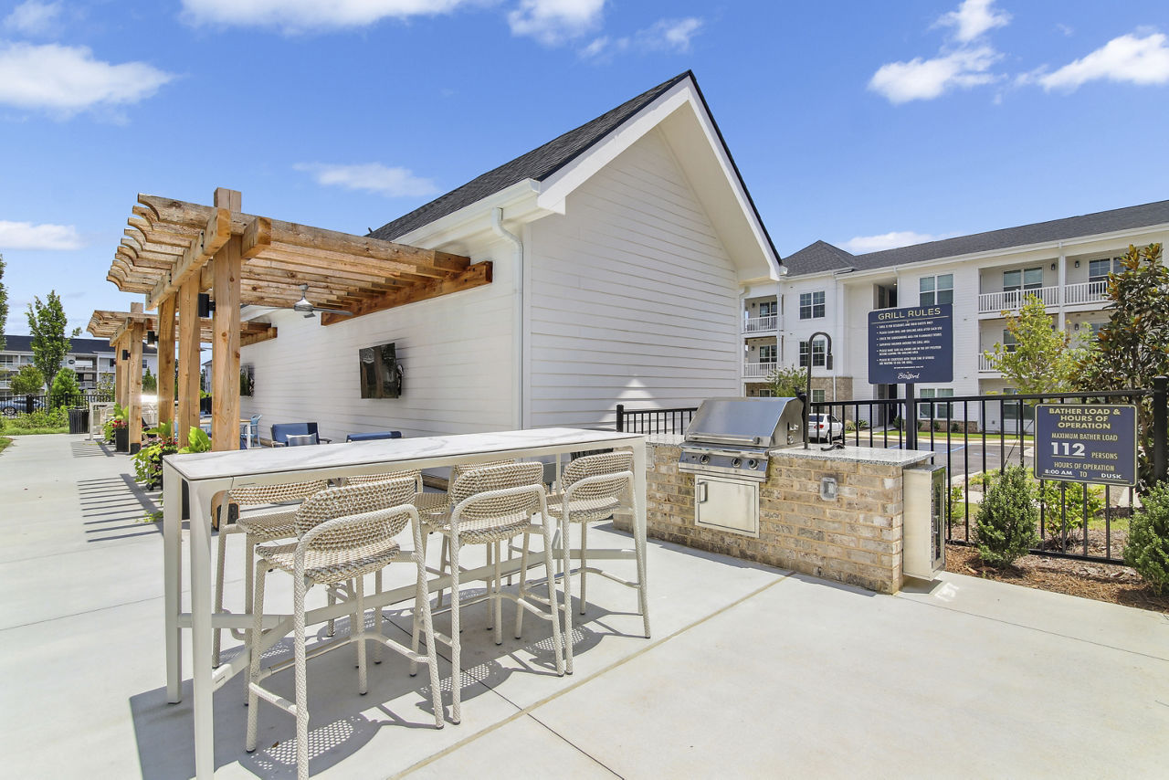 Grill area at The Stafford Apartments