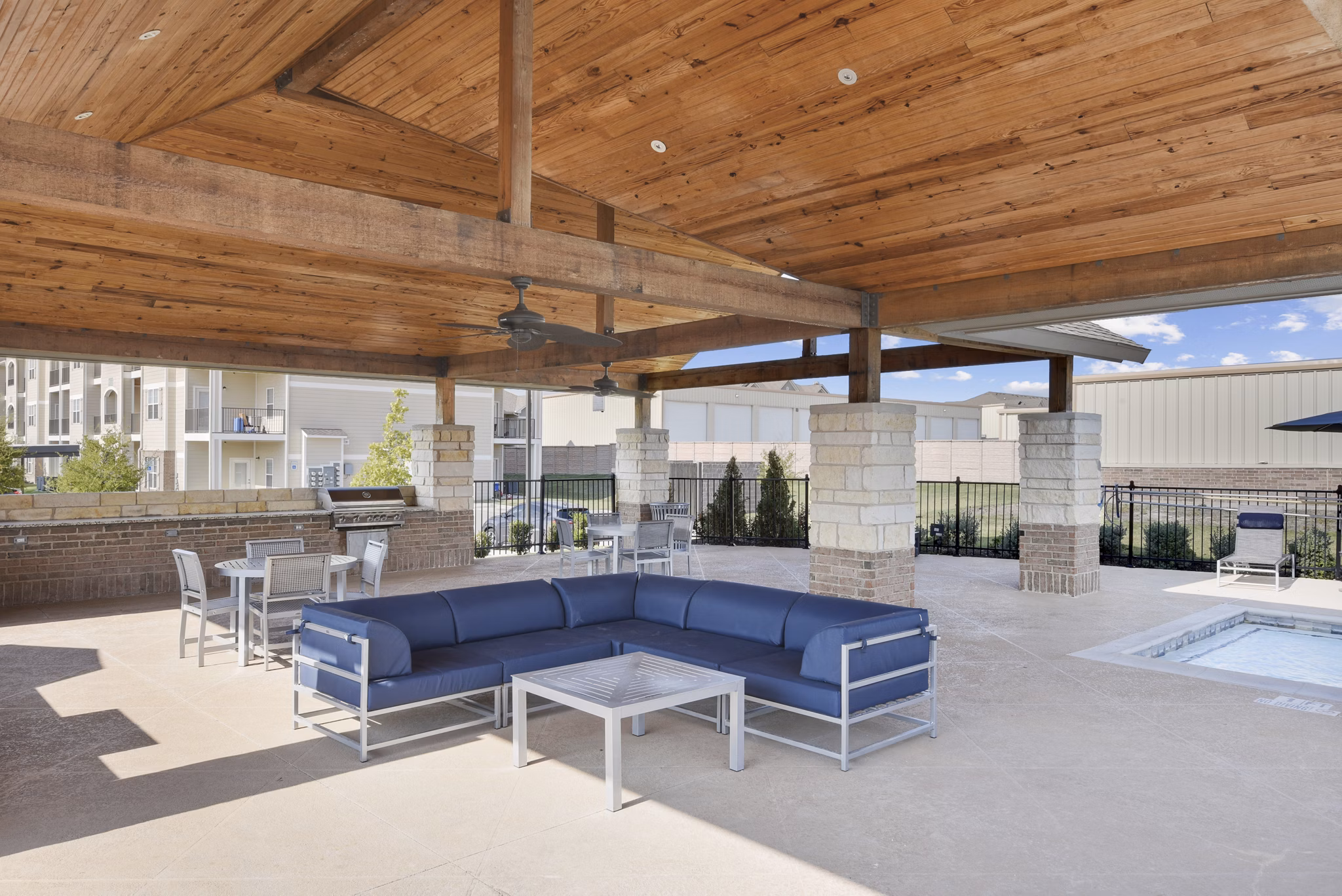 grill area at Icon Apartments