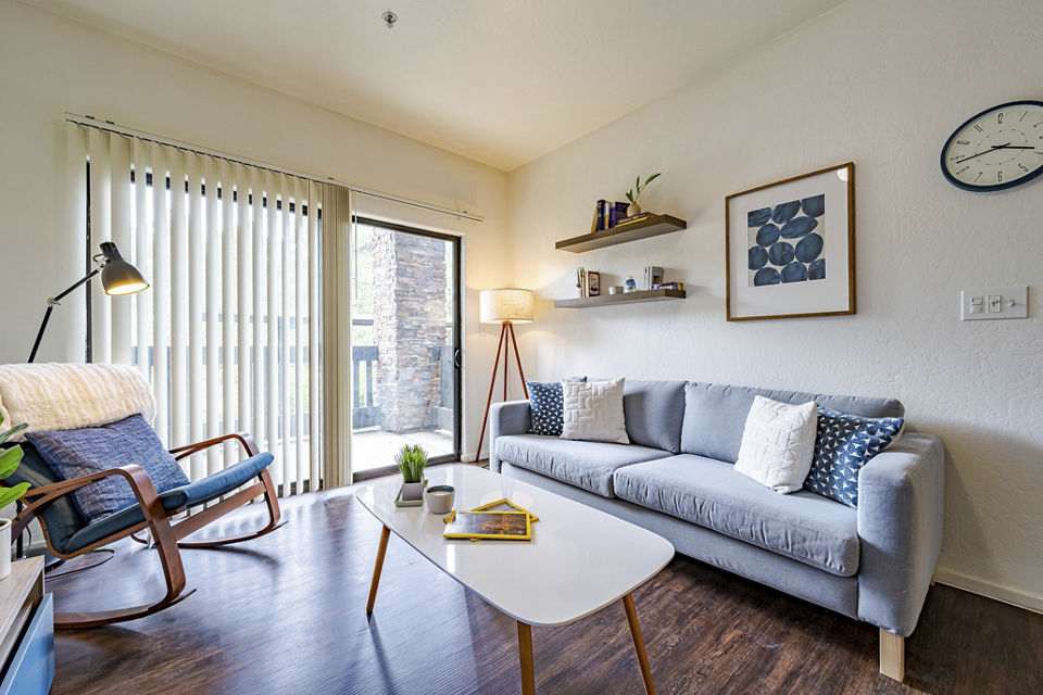 living room at The Ridge at Clear Creek Apartments