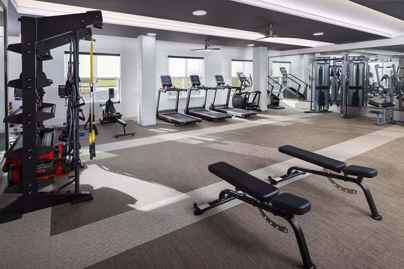 fitness center at Marlowe Brookwood Apartments