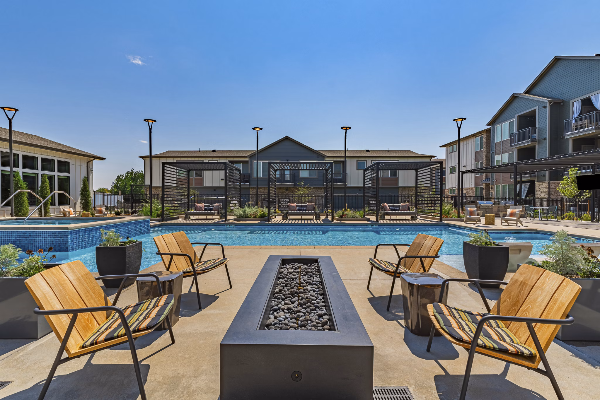 fire pit at Firestone Junction Apartments